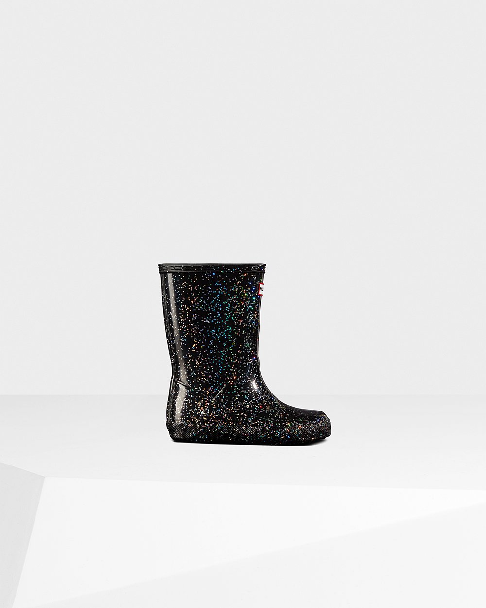 Botas de Lluvia Hunter Niños - Original First Giant Glitter - Negros - XRBQCLI-02